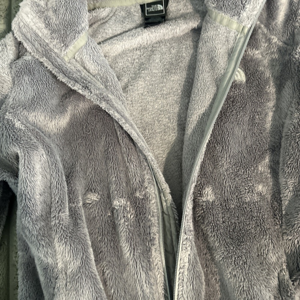 North Face Jacket Womens Medium Gray Full Zip Fleece Coat Osito B26 - Picture 5 of 8